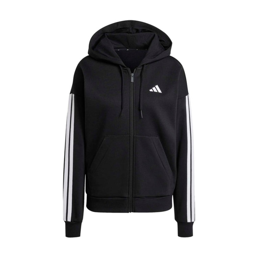 Adidas Women's Black and White Zip-Up Hoodie